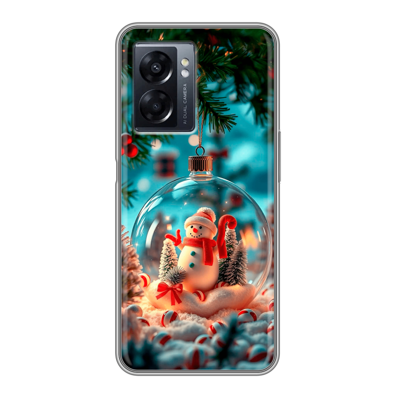 Силиконовый чехол на OPPO A57 5G с принтом Новый год Силиконовый чехол на OPPO A57 5G с принтом Новый год