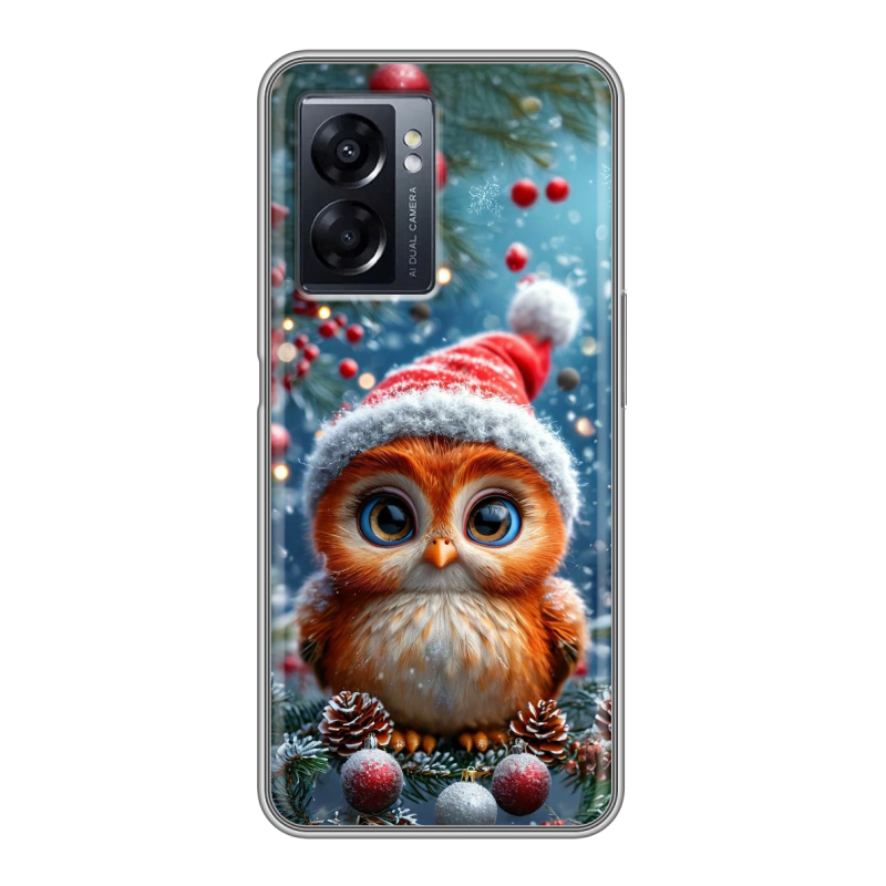 Силиконовый чехол на OPPO A57 5G с принтом Новый год Силиконовый чехол на OPPO A57 5G с принтом Новый год