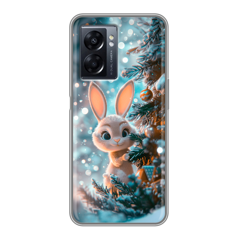 Силиконовый чехол на OPPO A57 5G с принтом Новый год Силиконовый чехол на OPPO A57 5G с принтом Новый год