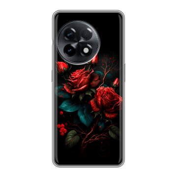 Силиконовый чехол на OnePlus 11R с принтом Розы красные Силиконовый чехол на OnePlus 11R с принтом Розы красные