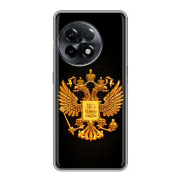 Силиконовый чехол на OnePlus 11R с принтом Герб России желтый Силиконовый чехол на OnePlus 11R с принтом Герб России желтый