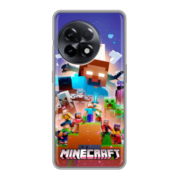 Силиконовый чехол на OnePlus 11R с принтом Майнкрафт Minecraft