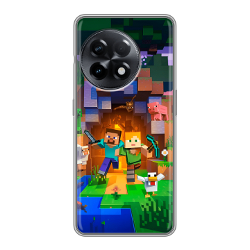 Силиконовый чехол на OnePlus 11R с принтом Майнкрафт Minecraft