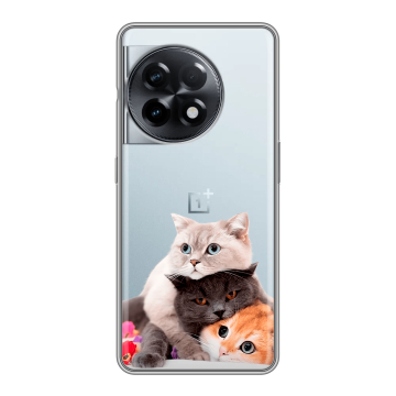 Силиконовый чехол на OnePlus Ace 2 с принтом Кошки Силиконовый чехол на OnePlus Ace 2 с принтом Кошки