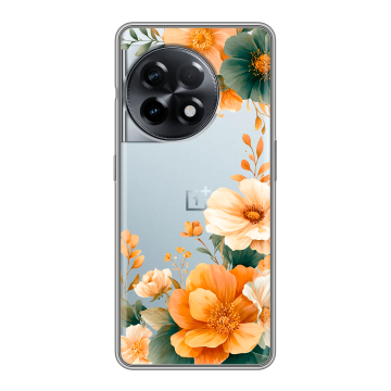 Силиконовый чехол на OnePlus Ace 2 с принтом Цветы принт