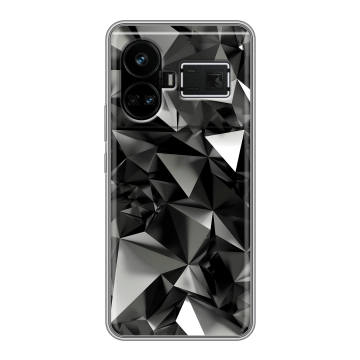 Силиконовый чехол на Realme GT5 с принтом Черные кристаллы Силиконовый чехол на Realme GT5 с принтом Черные кристаллы