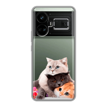 Силиконовый чехол на Realme GT5 с принтом Кошки Силиконовый чехол на Realme GT5 с принтом Кошки