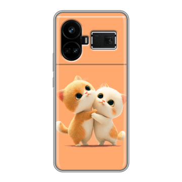 Силиконовый чехол на Realme GT5 с принтом Милые котики Силиконовый чехол на Realme GT5 с принтом Милые котики