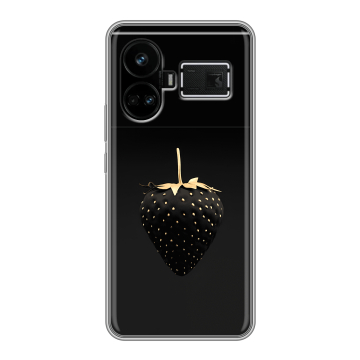 Силиконовый чехол на Realme GT5 с принтом Черная клубника Силиконовый чехол на Realme GT5 с принтом Черная клубника