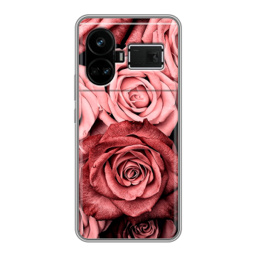 Силиконовый чехол на Realme GT5 с принтом Цветы розы Силиконовый чехол на Realme GT5 с принтом Цветы розы