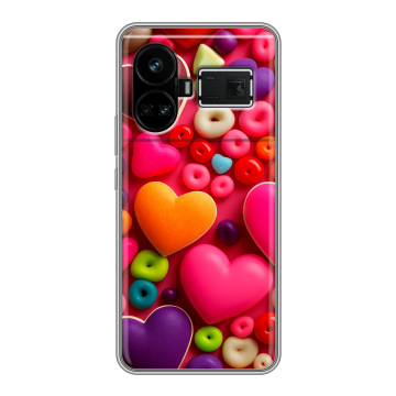 Силиконовый чехол на Realme GT5 с принтом Сердечки Силиконовый чехол на Realme GT5 с принтом Сердечки