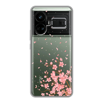 Силиконовый чехол на Realme GT5 с принтом Ветка сакуры Силиконовый чехол на Realme GT5 с принтом Ветка сакуры
