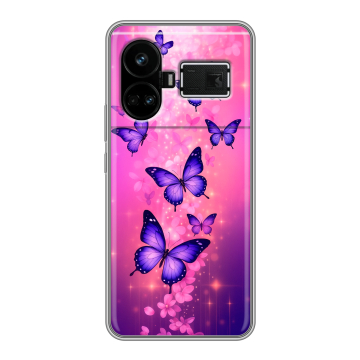 Силиконовый чехол на Realme GT5 с принтом Бабочки Силиконовый чехол на Realme GT5 с принтом Бабочки