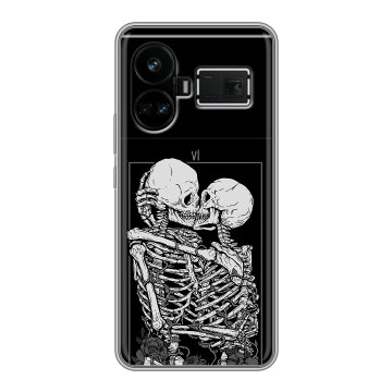 Силиконовый чехол на Realme GT5 с принтом Поцелуй скелетов Силиконовый чехол на Realme GT5 с принтом Поцелуй скелетов