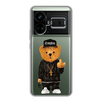 Силиконовый чехол на Realme GT5 с принтом Плюшевый медведь Силиконовый чехол на Realme GT5 с принтом Плюшевый медведь