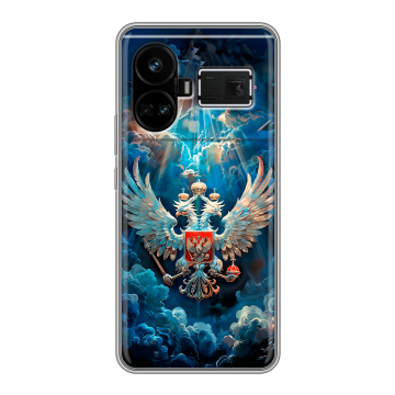 Силиконовый чехол на Realme GT5 с принтом Герб флаг России Силиконовый чехол на Realme GT5 с принтом Герб флаг России