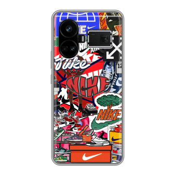 Силиконовый чехол на Realme GT5 с принтом Найк Nike яркий Силиконовый чехол на Realme GT5 с принтом Найк Nike яркий
