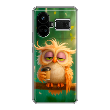 Силиконовый чехол на Realme GT5 с принтом сова Силиконовый чехол на Realme GT5 с принтом сова
