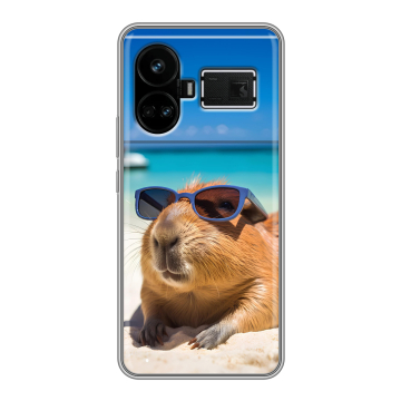 Силиконовый чехол на Realme GT5 с принтом Капибара Силиконовый чехол на Realme GT5 с принтом Капибара