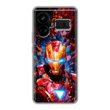 Силиконовый чехол на Realme GT5 с принтом Железный человек Ironman Силиконовый чехол на Realme GT5 с принтом Железный человек Ironman