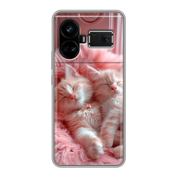 Силиконовый чехол на Realme GT5 с принтом котята котики Силиконовый чехол на Realme GT5 с принтом котята котики