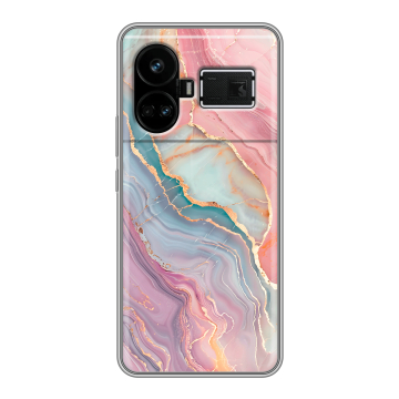 Силиконовый чехол на Realme GT5 с принтом розовый мрамор Силиконовый чехол на Realme GT5 с принтом розовый мрамор