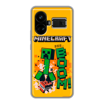 Силиконовый чехол на Realme GT5 с принтом Майнкрафт Minecraft Силиконовый чехол на Realme GT5 с принтом Майнкрафт Minecraft