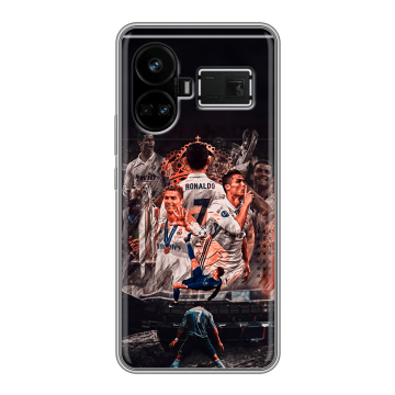 Силиконовый чехол на Realme GT5 с принтом Реал Роналдо Real Ronaldo