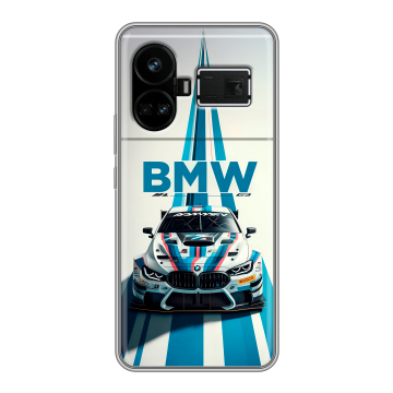 Силиконовый чехол на Realme GT5 с принтом БМВ BMW Силиконовый чехол на Realme GT5 с принтом БМВ BMW