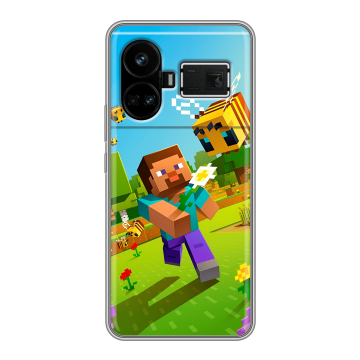 Силиконовый чехол на Realme GT5 с принтом Майнкрафт Minecraft