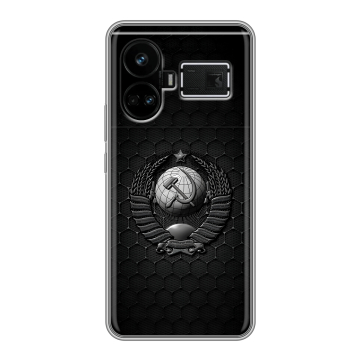 Силиконовый чехол на Realme GT5 с принтом Герб Флаг СССР