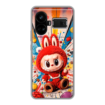 Силиконовый чехол на Realme GT5 с принтом Labubu Лабубу Силиконовый чехол на Realme GT5 с принтом Labubu Лабубу