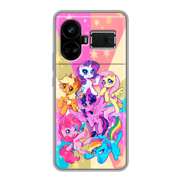 Силиконовый чехол на Realme GT5 с принтом My little pony Дружба чудо Силиконовый чехол на Realme GT5 с принтом My little pony Дружба чудо