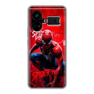 Силиконовый чехол на Realme GT5 с принтом Spiderman Человек паук Силиконовый чехол на Realme GT5 с принтом Spiderman Человек паук