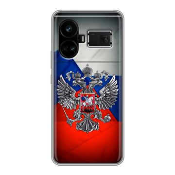 Силиконовый чехол на Realme GT5 с принтом Флаг России Силиконовый чехол на Realme GT5 с принтом Флаг России