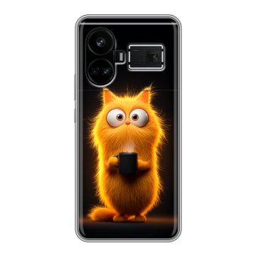 Силиконовый чехол на Realme GT5 с принтом Смешной кот Силиконовый чехол на Realme GT5 с принтом Смешной кот