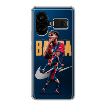 Силиконовый чехол на Realme GT5 с принтом Барселона Barca Yamal Силиконовый чехол на Realme GT5 с принтом Барселона Barca Yamal