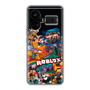 Силиконовый чехол на Realme GT5 с принтом Roblox Роблокс Силиконовый чехол на Realme GT5 с принтом Roblox Роблокс