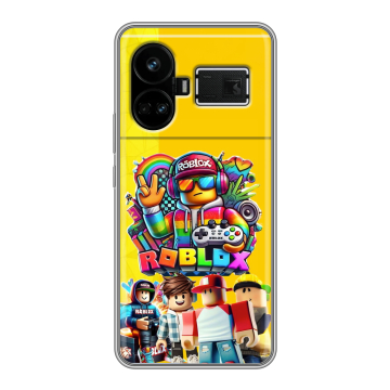 Силиконовый чехол на Realme GT5 с принтом Roblox Роблокс Силиконовый чехол на Realme GT5 с принтом Roblox Роблокс