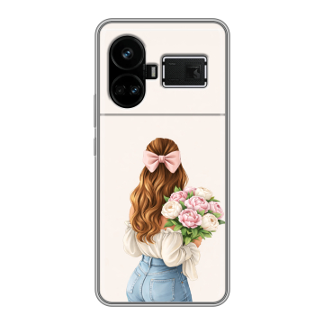 Силиконовый чехол на Realme GT5 с принтом женский Силиконовый чехол на Realme GT5 с принтом женский