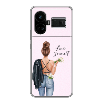 Силиконовый чехол на Realme GT5 с принтом женский Силиконовый чехол на Realme GT5 с принтом женский