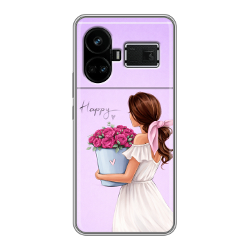 Силиконовый чехол на Realme GT5 с принтом женский Силиконовый чехол на Realme GT5 с принтом женский