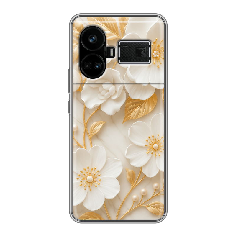 Силиконовый чехол на Realme GT5 с принтом Цветы Силиконовый чехол на Realme GT5 с принтом Цветы