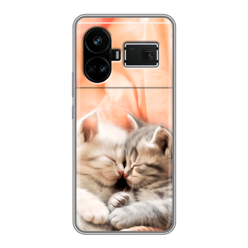 Силиконовый чехол на Realme GT5 с принтом Котята Силиконовый чехол на Realme GT5 с принтом Котята