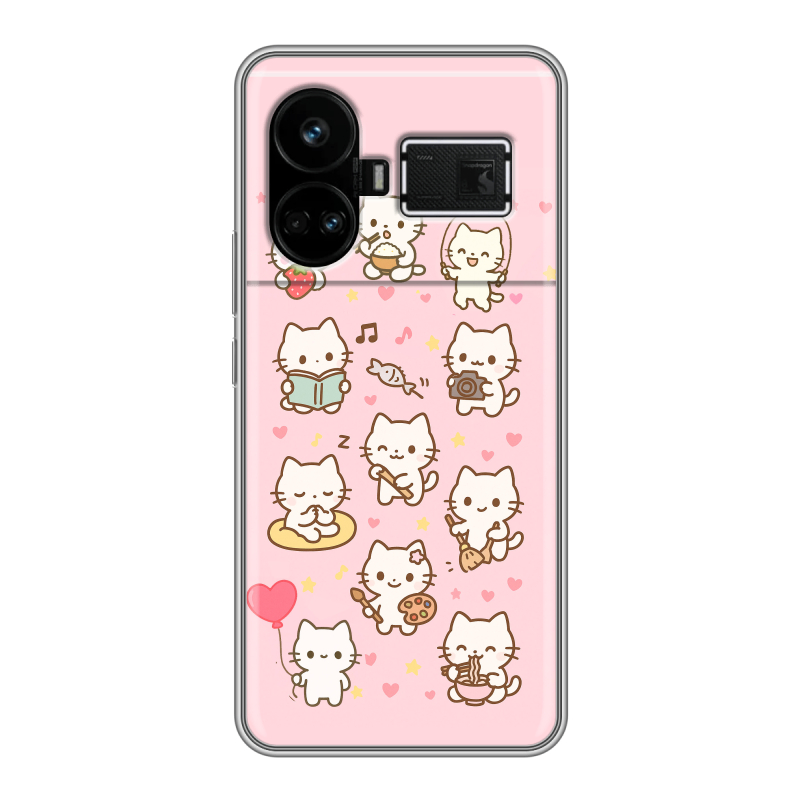 Силиконовый чехол на Realme GT5 с принтом Hello Kitty Хелоу Кити Силиконовый чехол на Realme GT5 с принтом Hello Kitty Хелоу Кити