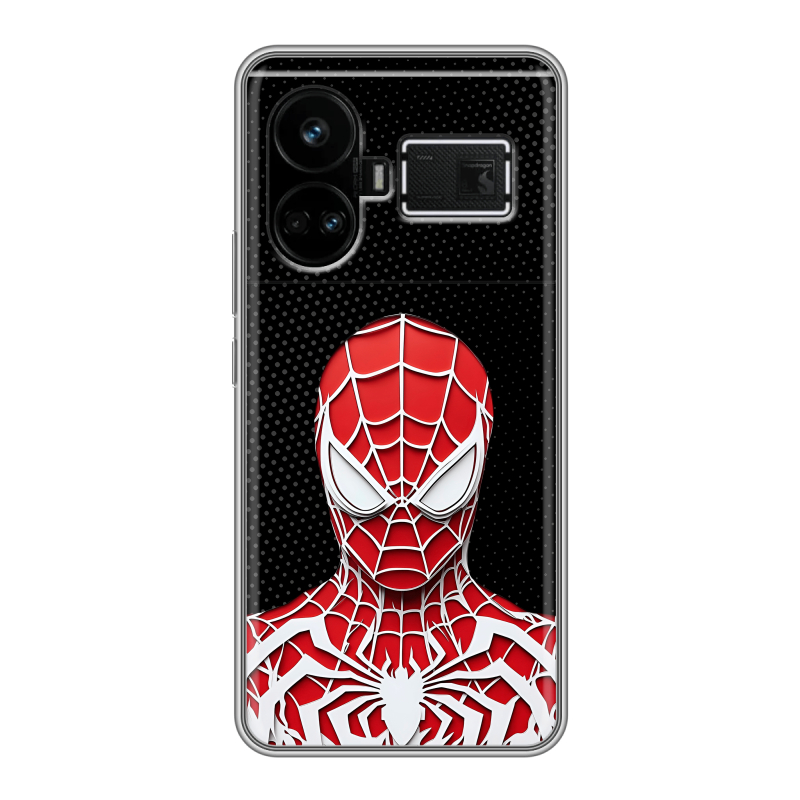 Силиконовый чехол на Realme GT5 с принтом человек паук spiderman Силиконовый чехол на Realme GT5 с принтом человек паук spiderman