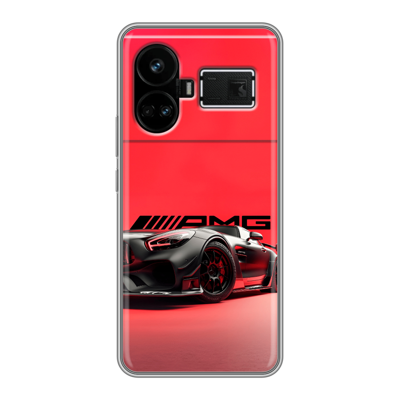 Силиконовый чехол на Realme GT5 с принтом Мерседес Mercedes AMG Силиконовый чехол на Realme GT5 с принтом Мерседес Mercedes AMG