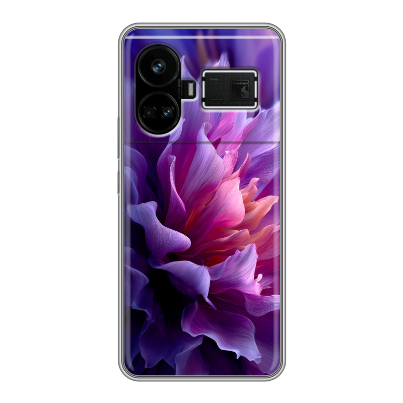 Силиконовый чехол на Realme GT5 с принтом женский цветы Силиконовый чехол на Realme GT5 с принтом женский цветы