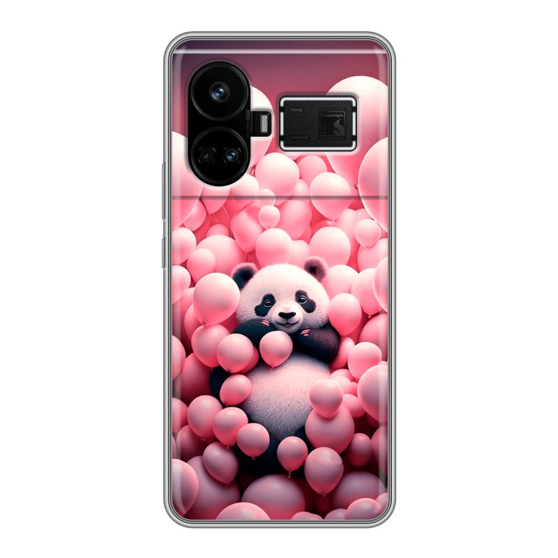 Силиконовый чехол на Realme GT5 с принтом Панда Силиконовый чехол на Realme GT5 с принтом Панда