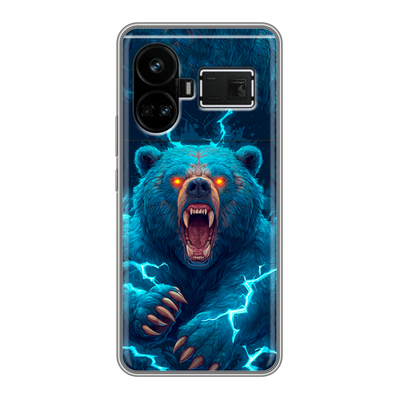 Силиконовый чехол на Realme GT5 с принтом Медведь Силиконовый чехол на Realme GT5 с принтом Медведь